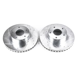 Pontiac GTO Brake Rotors (2) - Front - PowerStop - Evolution Drilled & Slotted - Silver - 2004