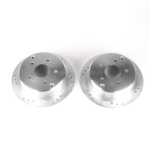 Pontiac GTO Brake Rotors (2) - Rear - PowerStop - Evolution Drilled & Slotted - Silver - 2004