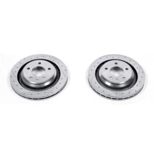 Pontiac Grand Prix Brake Rotors (2) - Rear - PowerStop - Evolution Drilled & Slotted - Silver - `05-`08