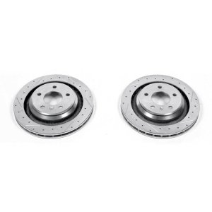 Pontiac Grand Prix Brake Rotors (2) - Rear - PowerStop - Evolution Drilled & Slotted - Silver - `05-`08