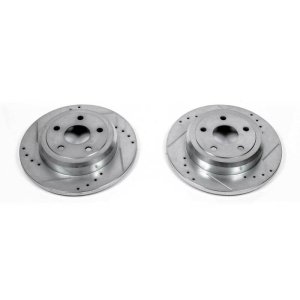 Dodge Durango Brake Rotors (2) - Rear - PowerStop - Evolution Drilled & Slotted - Silver Zinc - `11-`19