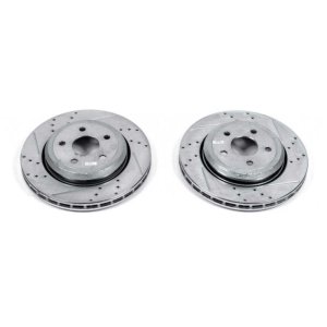 Dodge Durango Brake Rotors (2) - Rear - PowerStop - Evolution Drilled & Slotted - Silver - `18-`19