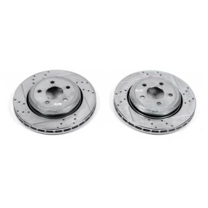 Dodge Durango Brake Rotors (2) - Rear - PowerStop - Evolution Drilled & Slotted - Silver - `18-`19