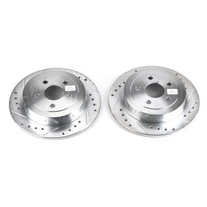 Chrysler Cirrus Brake Rotors (2) - Rear - PowerStop - Evolution Drilled & Slotted Zinc Plated Rotors - `95-`00