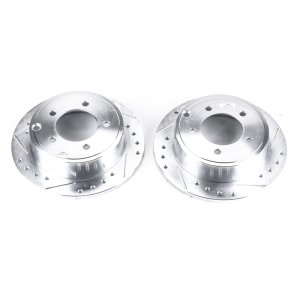 Dodge Avenger Brake Rotor (2) - Rear - PowerStop - Evolution Drilled & Slotted - Silver - `08-`14 Dodge Avenger Brake Rotor (2) - Rear - PowerStop - Evolution Drilled & Slotted - Silver - `08-`14