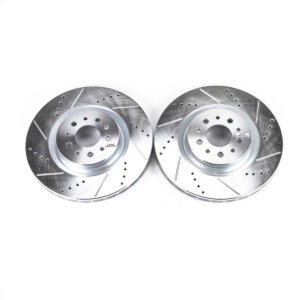 Ram ProMaster City Brake Rotors (2) - Front - PowerStop - Evolution Drilled & Slotted - Silver - `15-`18