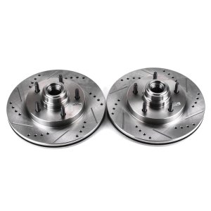 Ford F-150 Brake Rotors (2) - Front - PowerStop - Evolution Drilled & Slotted - `97-`00