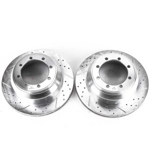 Ford F-350 Super Duty Brake Rotors (2) - Rear - PowerStop - Evolution Drilled & Slotted - `99-`04