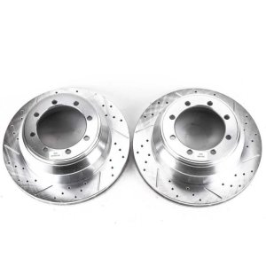 Ford F-350 Super Duty Brake Rotors (2) - Rear - PowerStop - Evolution Drilled & Slotted - `99-`04