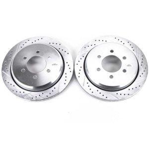 Ford Expedition Brake Rotors (2) - Rear - PowerStop - Evolution Drilled & Slotted - `02-`06
