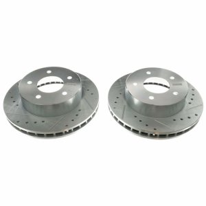 Chevrolet Astro Brake Rotors (2) - Front - PowerStop - Evolution Drilled & Slotted - Silver - `90-`02