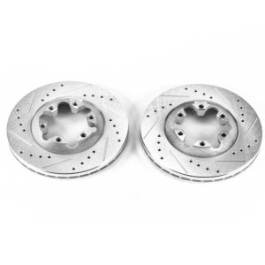 Chevrolet Colorado Brake Rotors (2) - Front - PowerStop - Evolution Drilled & Slotted - Silver - `04-`08