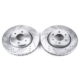 Buick Terraza Brake Rotors (2) - Front - PowerStop - Evolution Drilled & Slotted - Silver - `06-`07