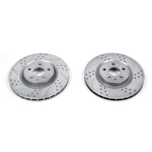 Pontiac G8 Brake Rotors (2) - Front - PowerStop - Drilled & Slotted Evolution - Silver - 2009