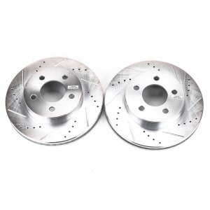 Jeep Liberty Brake Rotors (2) - Front - PowerStop - Evolution Drilled & Slotted Zinc Plated - `02-`07