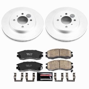 Mitsubishi Mirage Brake Kit - Front - PowerStop - Z23 Coated Rotors + Pads - `98-`02