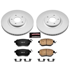 Infiniti FX35 Brake Kit - Front - PowerStop - Geomet Coated Rotors + Z17 Low-Dust Ceramic Pads - `03-`05