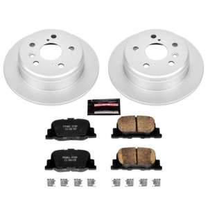 Lexus ES300 Brake Kit - Rear - PowerStop - Genuine Geomet Coated Rotors + Z17 Low-Dust Ceramic Pads - `00-`01