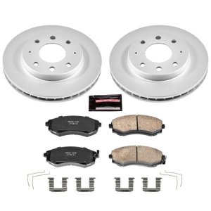 Hyundai Elantra Brake Kit - Front - PowerStop - Z17 Evolution Geomet Coated Rotors + Low-Dust Ceramic Pads - `98-`01