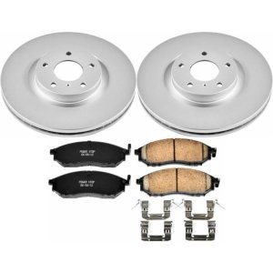 INFINITI QX50 Brake Kit - Front - PowerStop - Genuine Geomet Coated Rotors + Z17 Ceramic Pads + Stainless-Steel Hardware - `14-`15