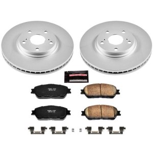 Lexus ES330 Brake Kit - Front - PowerStop - Geomet Coated Rotors + Z17 Low-Dust Ceramic Pads - `04-`06