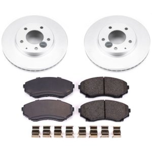 Mazda MPV Brake Kit - Front - PowerStop - Z17 Evolution Geomet Coated Rotors + Z17 Low-Dust Ceramic Pads - `00-`06