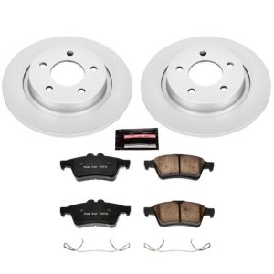 Mazda 3 Brake Kit - Rear - PowerStop - Z17 Evolution Geomet Coated Rotors + Low-Dust Ceramic Pads - `04-`13 Mazda 3 Brake Kit - Rear - PowerStop - Z17 Evolution Geomet Coated Rotors + Low-Dust Ceramic Pads - `04-`13