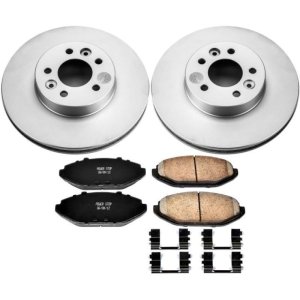 Ford Crown Victoria Brake Kit - Front - PowerStop - Geomet Coated Rotors + Low-Dust Ceramic Pads - `98-`02