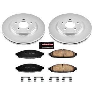 Ford Crown Victoria Brake Kit - Front - PowerStop - Genuine Geomet Coated Rotors + Z17 Low-Dust Ceramic Pads - `03-`11