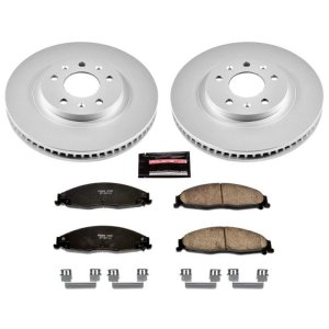 Cadillac CTS Brake Kit - Front - PowerStop - Z17 Evolution Geomet Coated Rotors + Z17 Low-Dust Ceramic Pads - `03-`07
