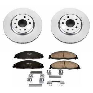 Cadillac CTS Brake Kit - Front - PowerStop - Geomet Coated Rotors + Z17 Low-Dust Ceramic Pads - `03-`05