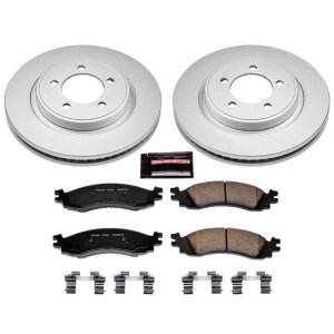 Ford Explorer Brake Kit - Front - PowerStop - Geomet Coated Rotors + Z17 Low-Dust Ceramic Pads - `06-`10
