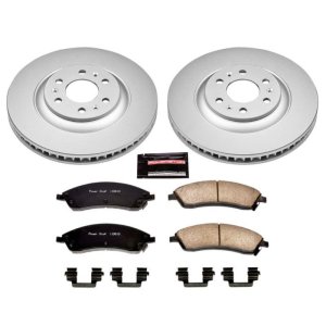 Cadillac SRX Brake Kit - Front - PowerStop - Z17 Evolution Geomet Coated Rotors + Low-Dust Ceramic Pads - `04-`09