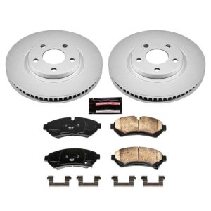 Cadillac Seville Brake Kit - Front - PowerStop - Genuine Geomet Fully Coated Rotors + Z17 Low-Dust Ceramic Pads - `98-`02