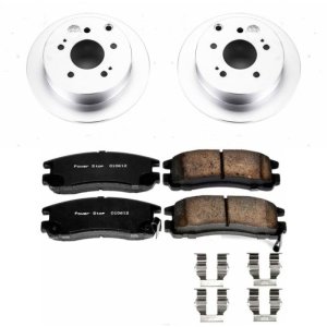 Mitsubishi Eclipse Brake Kit - Rear - PowerStop - Genuine Geomet Coated Rotors + Z17 Ceramic Pads - `06-`12