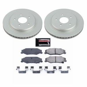 Cadillac XLR Brake Kit - Rear - PowerStop - Geomet Coated Rotors + Z17 Evolution Ceramic Pads - `04-`09