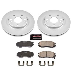 Hyundai Tiburon Brake Kit - Front - PowerStop - Genuine Geomet Coated Rotors + Z17 Low-Dust Ceramic Pads - `04-`06