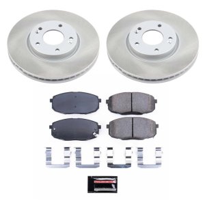 Dodge Stratus Brake Kit - Front + Rear - PowerStop - Genuine Geomet Coated Rotors + Low-Dust Ceramic Pads - `01-`06