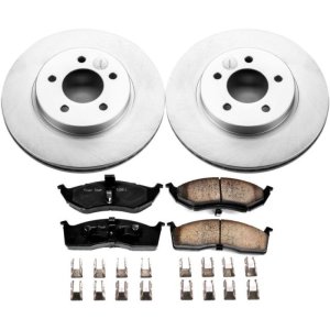 Chrysler 300M Brake Kit - Front - PowerStop - Geomet Coated Rotors + Z17 Evolution Ceramic Pads + Stainless-Steel Hardware - `99-`04