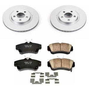 Chrysler PT Cruiser Brake Kit - Front - PowerStop - Z17 Evolution Geomet Coated Rotors + Low-Dust Ceramic Pads - `01-`10