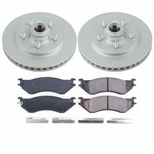 Ford Expedition Brake Kit - Front - PowerStop - Geomet Coated Rotors + Z17 Low-Dust Ceramic Pads - `97-`00