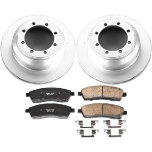 Ford F-350 Super Duty Brake Kit - Rear - PowerStop - Geomet Coated Rotors + Z17 Low-Dust Ceramic Pads - `99-`04