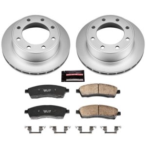 Ford Excursion Brake Kit - Rear - PowerStop - Z17 Evolution Geomet Coated Rotors + Low-Dust Ceramic Pads - `00-`05