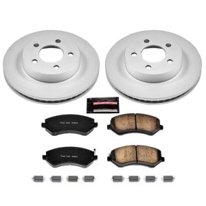 Jeep Liberty Brake Kit - Front - PowerStop - Z17 Evolution Geomet Coated Rotors + Low-Dust Ceramic Pads - `02-`07