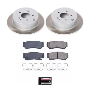 Nissan Altima Brake Kit - Front + Rear - PowerStop - Geomet Coated Rotors + Low-Dust Ceramic Pads - `02-`06