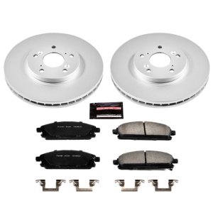 Acura MDX Brake Kit - Front - PowerStop - Genuine Geomet Fully Coated Rotors + Z17 Low-Dust Ceramic Pads - `03-`06