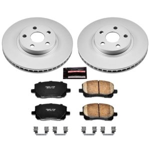 Pontiac Vibe Brake Kit - Front - PowerStop - Z17 Evolution Geomet Coated Rotors + Low-Dust Ceramic Pads - `03-`08