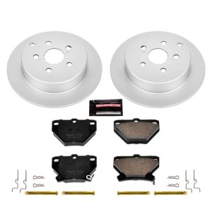 Pontiac Vibe Brake Kit - Rear - PowerStop - Geomet Coated Rotors + Z17 Low-Dust Ceramic Pads - `03-`06