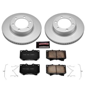 Toyota Sequoia Brake Kit - Front - PowerStop - Geomet Coated Rotors + Z17 Low-Dust Ceramic Pads - `01-`02