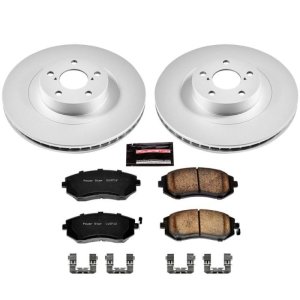 Saab 9-2X Brake Kit - Front - PowerStop - Genuine Geomet Coated Rotors + Z17 Low-Dust Ceramic Pads - `05-`06